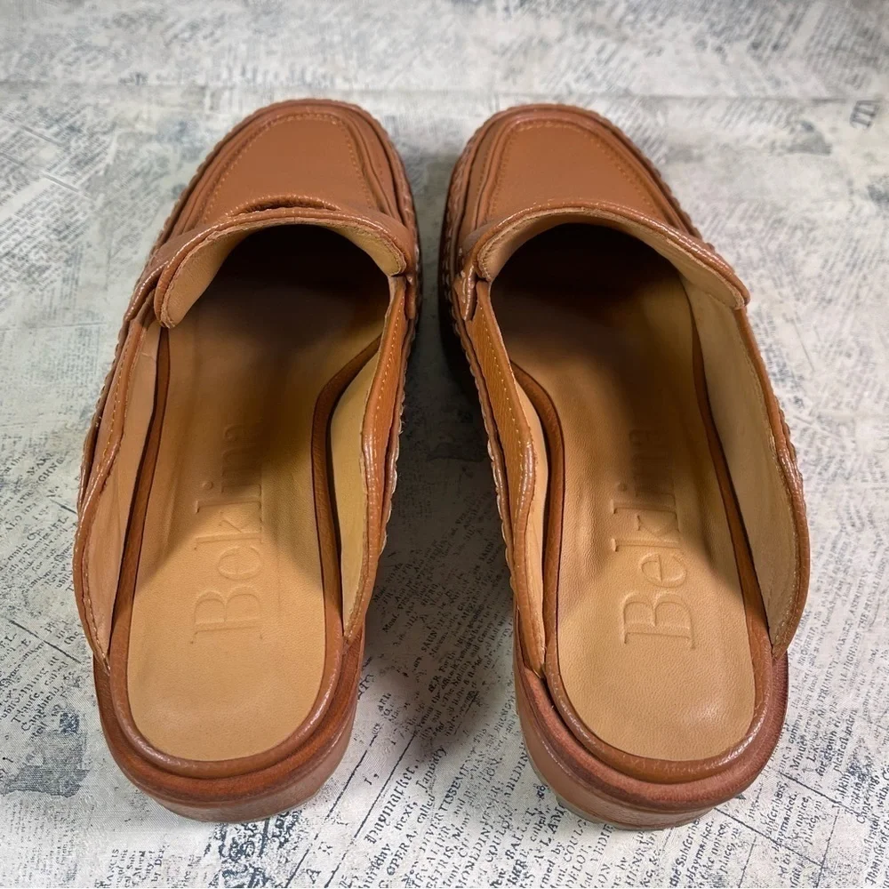 Beklina Loafer Mule Cocoa Brown Leather Penny Loafers Handmade Peru